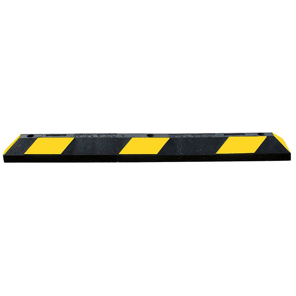 Obrázek produktu: Parkovací doraz Justrite® Park-It®, recyklovaná guma, šířka 1800 mm, černá/žlutá