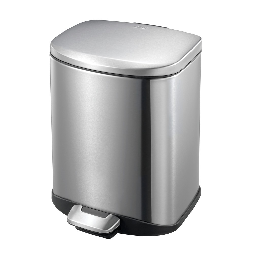Číslo obrázku produktu 1: Della Pedal Bin 6 litrů Matt Nerezová ocel