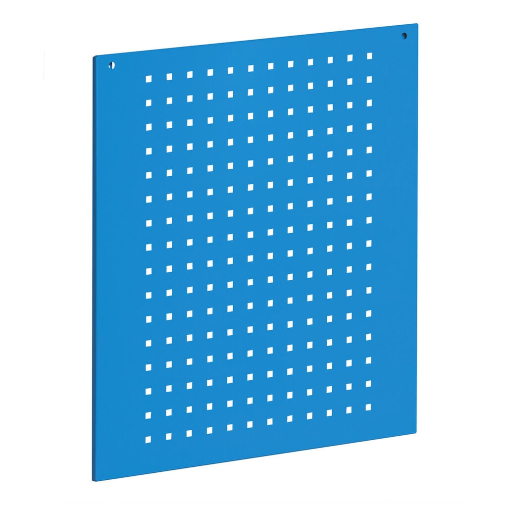 Boční děrovaná deska pro pracovní stoly Fami, VxŠxH 669 x 610 x 18 mm, RAL 5012 Číslo obrázku produktu 2: Boční děrovaná deska pro pracovní stoly Fami, VxŠxH 669 x 610 x 18 mm, RAL 5012