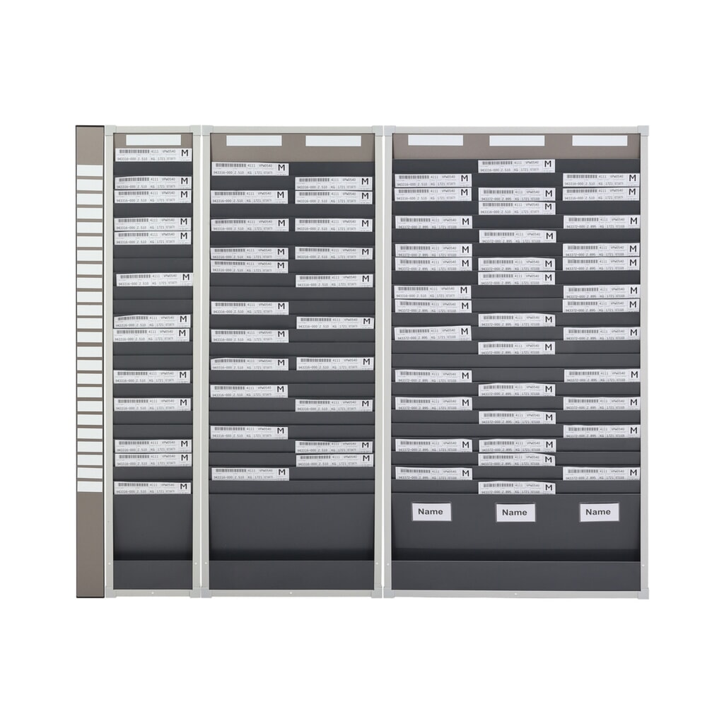 Panel plánovače s kartami, 1 řada, 10 přihrádek, V׊ 750 × 260 mm Číslo obrázku produktu 2: Panel plánovače s kartami, 1 řada, 10 přihrádek, V׊ 750 × 260 mm