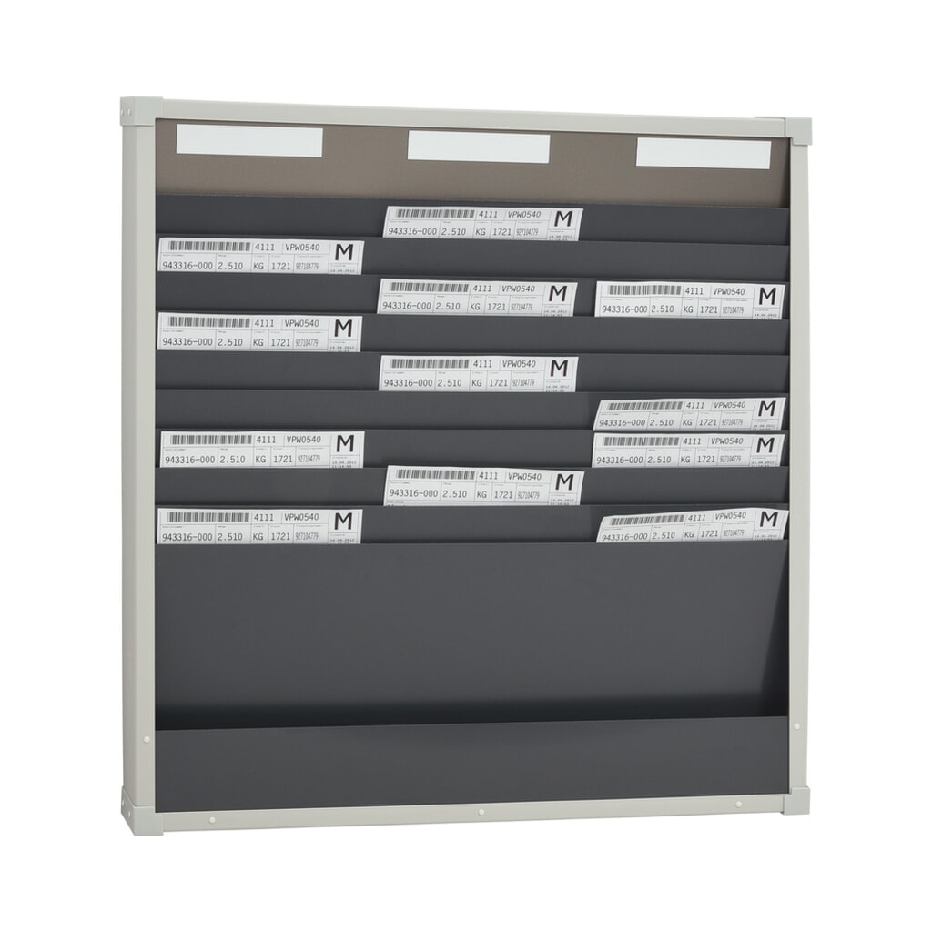 Obrázek produktu: Panel plánovače s kartami, 3 řady, 10 přihrádek, V×Š 750 × 720 mm