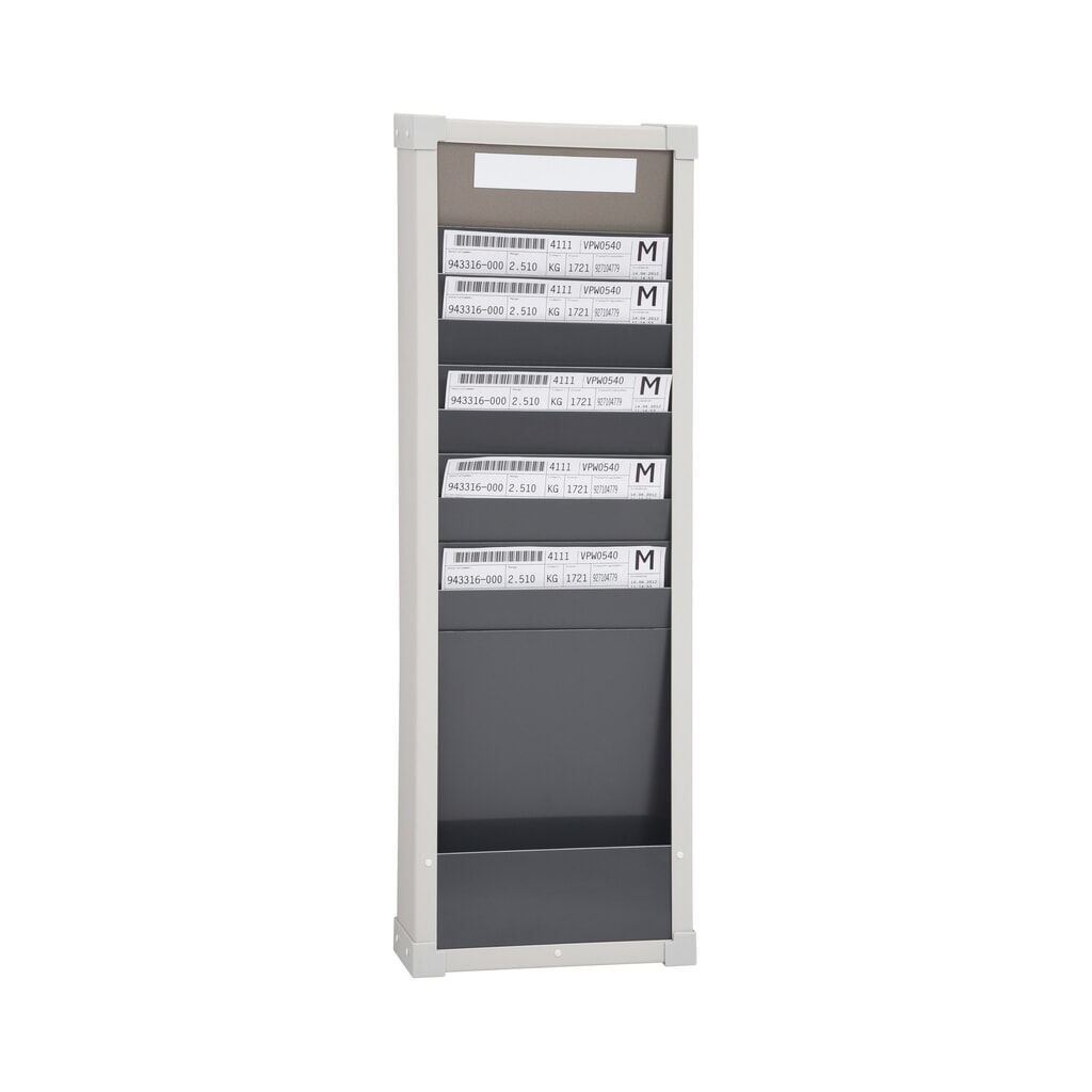 Panel plánovače s kartami, 1 řada, 10 přihrádek, V׊ 750 × 260 mm Obrázek produktu: Panel plánovače s kartami, 1 řada, 10 přihrádek, V׊ 750 × 260 mm