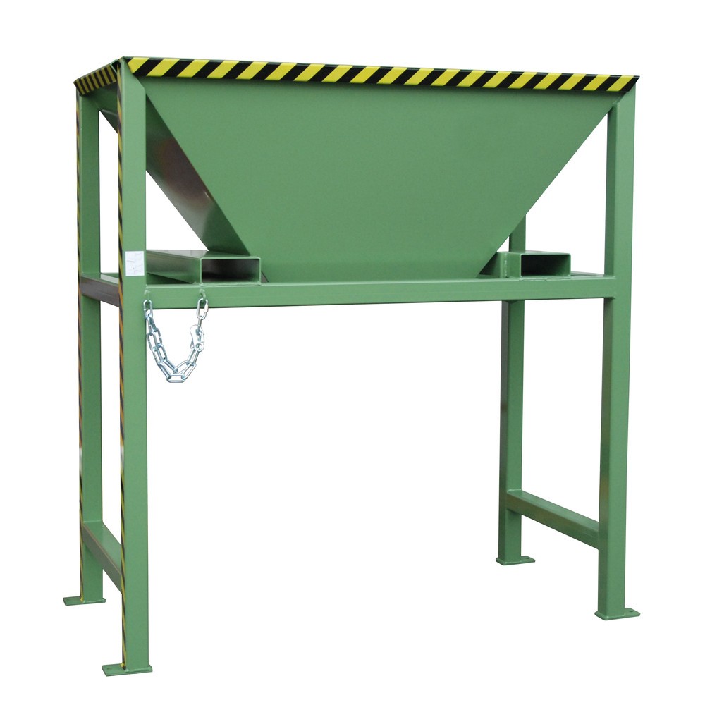 Číslo obrázku produktu 1: Bauer® Plnicí nálevka pro přepravní pytle BIG BAG, VxŠxH 2 050 x 1 980 x 980 mm, RAL 6011 rezedová zelená