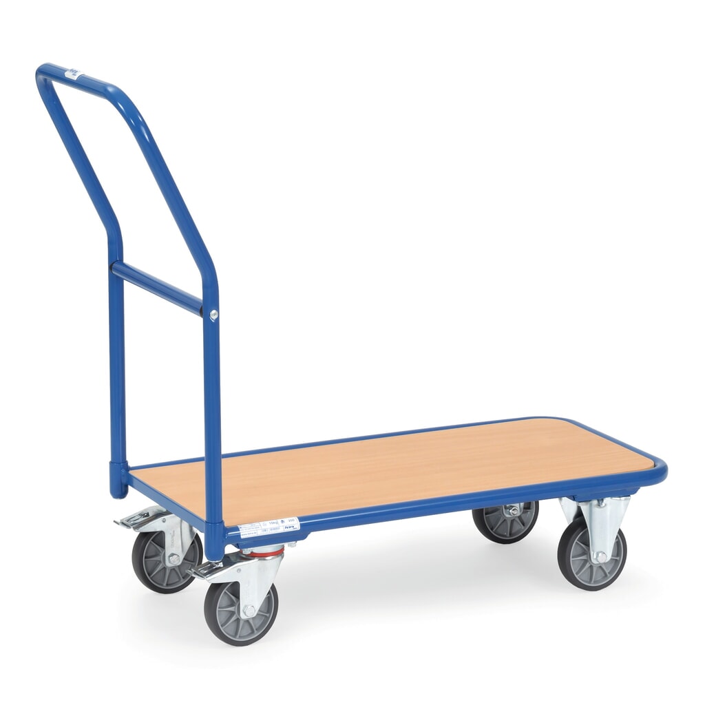 Plošinový vozík fetra®, s dřevěnou ložnou plochou ŠxH 450 x 850 mm, nosnost 250 kg Číslo obrázku produktu 1: Plošinový vozík fetra®, s dřevěnou ložnou plochou ŠxH 450 x 850 mm, nosnost 250 kg