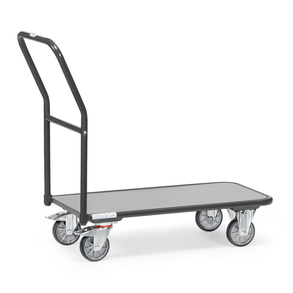 Obrázek produktu: Plošinový vozík fetra®, s dřevěnou ložnou plochou ŠxH 600 x 1000 mm, nosnost 250 kg, antracitová šedá