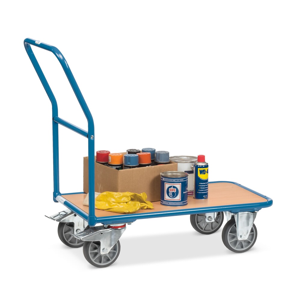 Číslo obrázku produktu 2: Plošinový vozík fetra®, s dřevěnou ložnou plochou ŠxH 450 x 850 mm, nosnost 250 kg