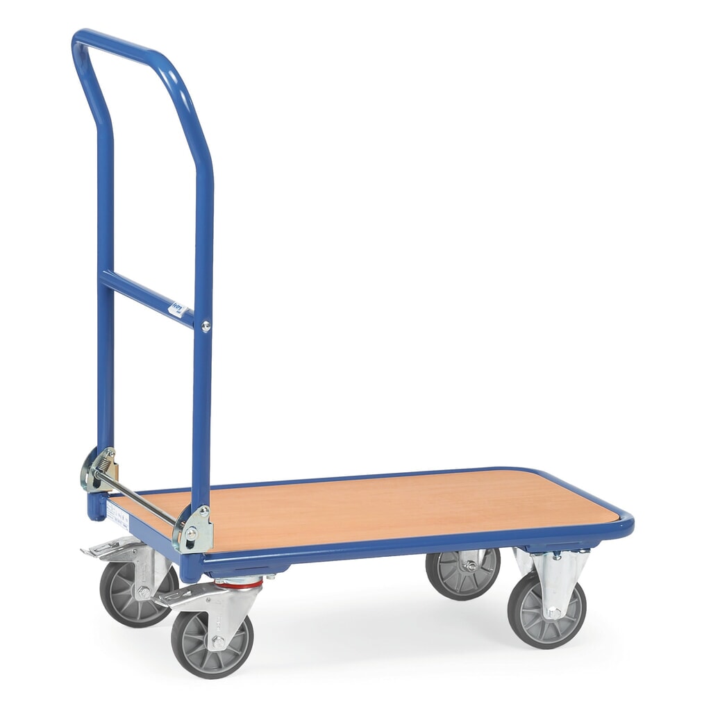 Plošinový vozík fetra® s dřevěnou ložnou plochou, sklápěcí opěry, ŠxH 600 x 900 mm, nosnost 250 kg Číslo obrázku produktu 5: Plošinový vozík fetra® s dřevěnou ložnou plochou, sklápěcí opěry, ŠxH 600 x 900 mm, nosnost 250 kg