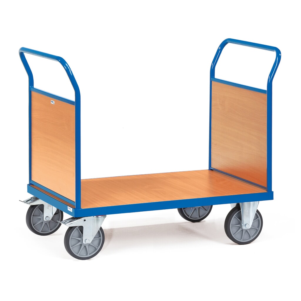 Obrázek produktu: Plošinový vozík fetra® s dřevěnými bočnicemi ze 2 stran, ložná plocha ŠxH 500 x 850 mm