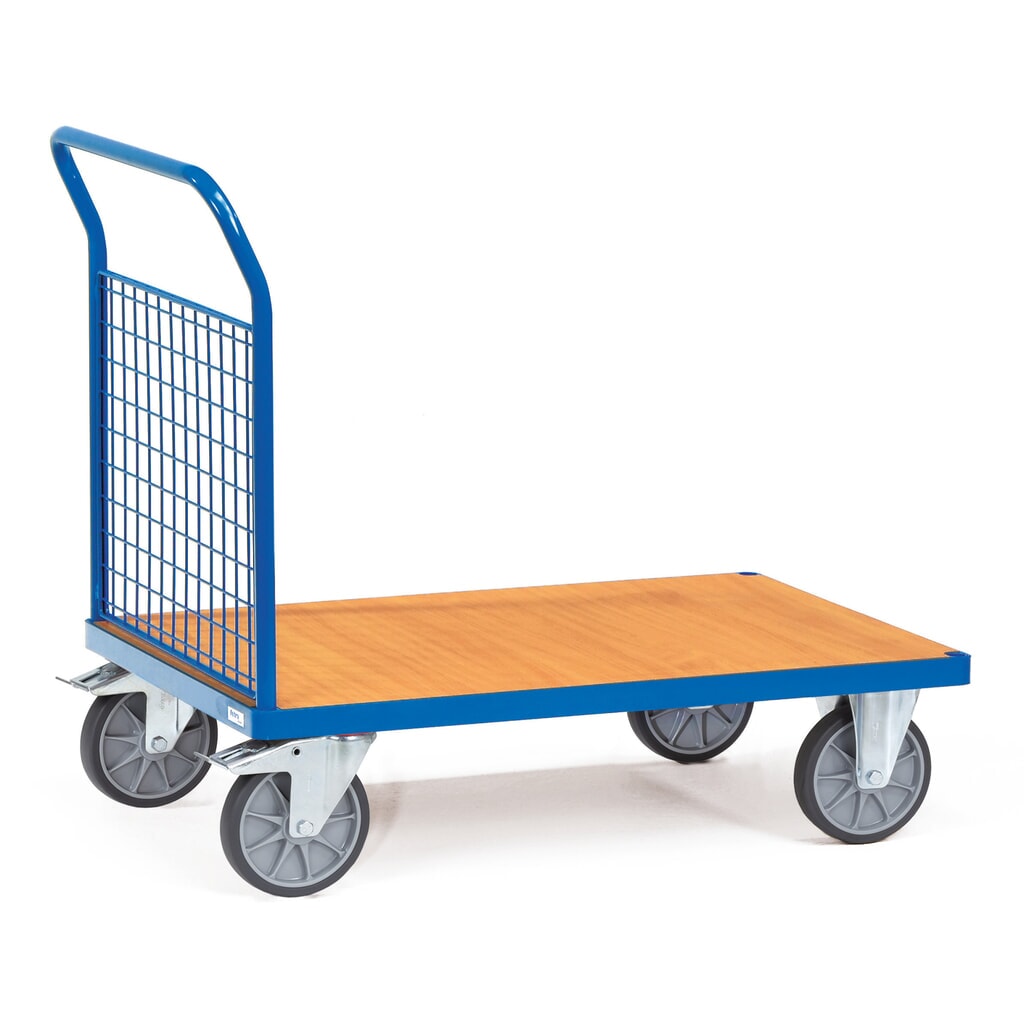 Plošinový vozík fetra®, s mřížovým čelem, ložná plocha ŠxH 500 x 850 mm Číslo obrázku produktu 1: Plošinový vozík fetra®, s mřížovým čelem, ložná plocha ŠxH 500 x 850 mm