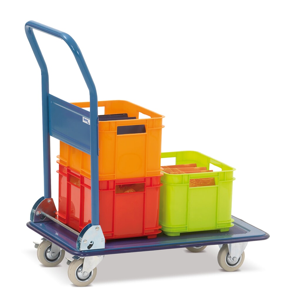 Plošinový vozík fetra® s ocelovou plošinou 750 x 480 mm, nosnost 150 kg Číslo obrázku produktu 3: Plošinový vozík fetra® s ocelovou plošinou 750 x 480 mm, nosnost 150 kg