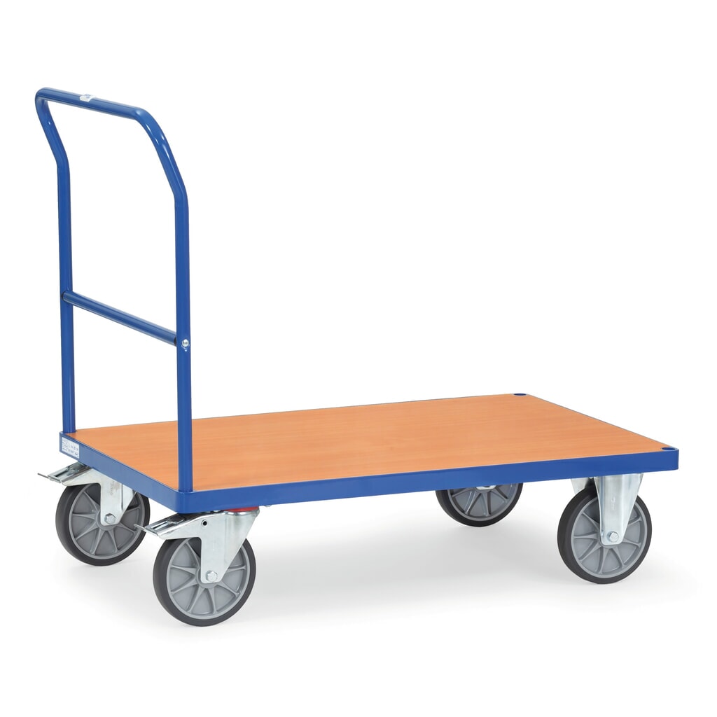Obrázek produktu: Plošinový vozík s posuvným madlem, ložná plocha ŠxH 500 x 850 mm, modrá briliant
