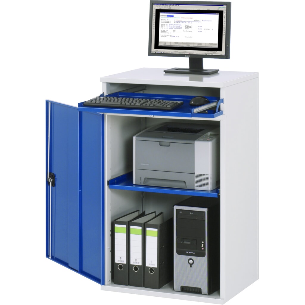 Skříň pro počítač RAU, V׊×H 1060 × 650 × 520 mm, 1 křídlové dveře a zásuvka na klávesnici Číslo obrázku produktu 1: Skříň pro počítač RAU, V׊×H 1060 × 650 × 520 mm, 1 křídlové dveře a zásuvka na klávesnici