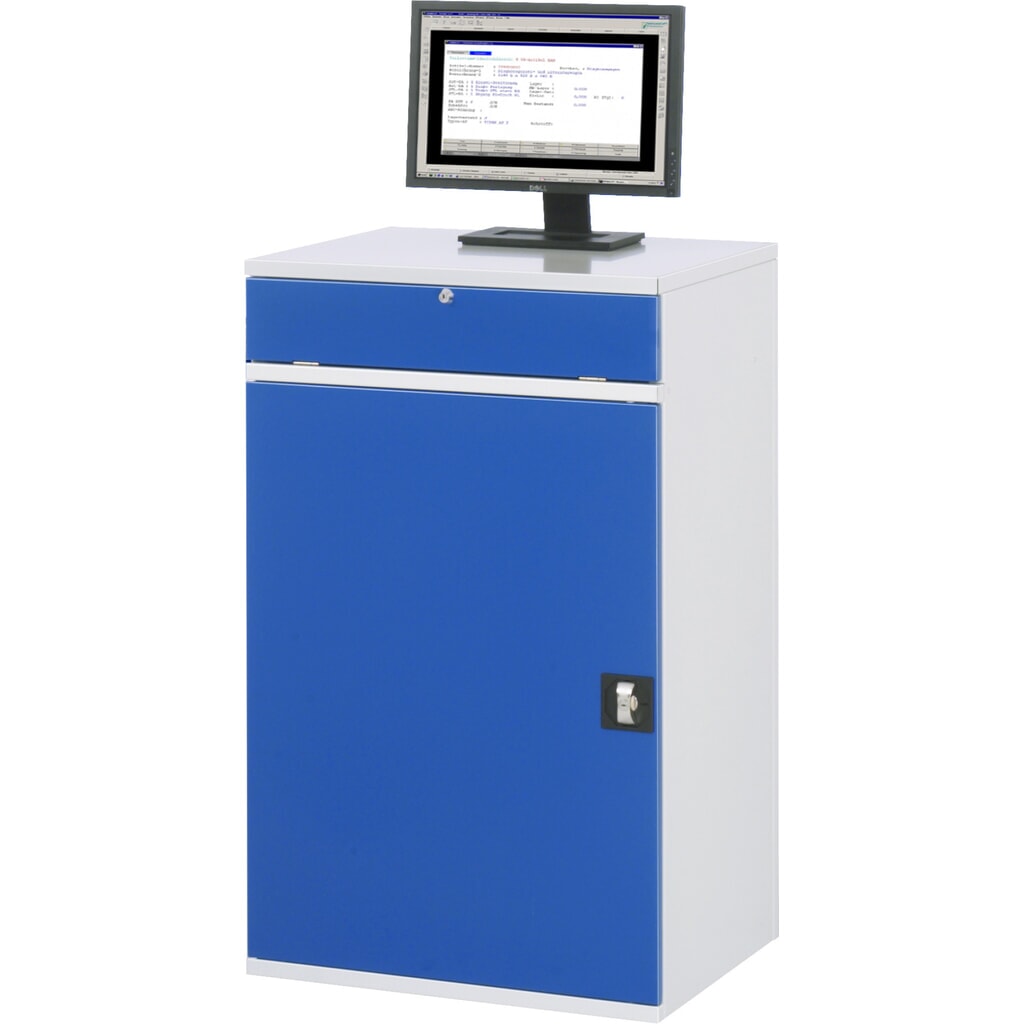 Skříň pro počítač RAU, V׊×H 1060 × 650 × 520 mm, 1 křídlové dveře a zásuvka na klávesnici Číslo obrázku produktu 3: Skříň pro počítač RAU, V׊×H 1060 × 650 × 520 mm, 1 křídlové dveře a zásuvka na klávesnici