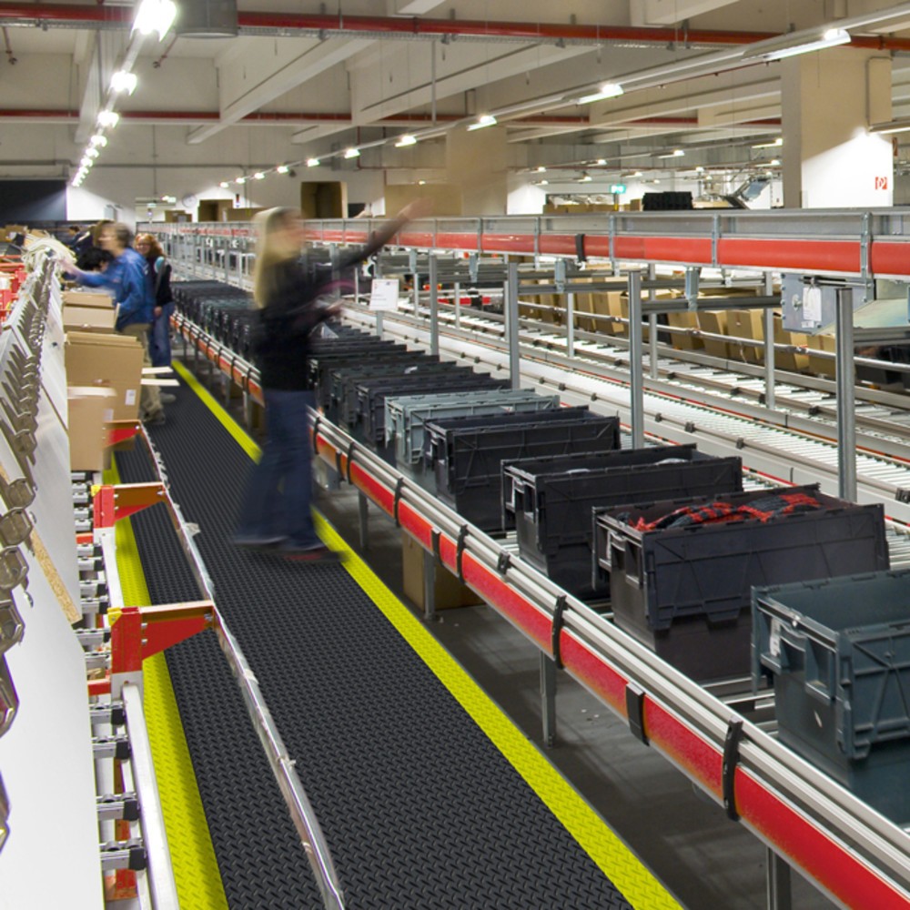 Číslo obrázku produktu 3: Podlahová rohož NoTrax 2vrstvá, PVC, ŠxH 910 x 1500 mm, černá/žlutá