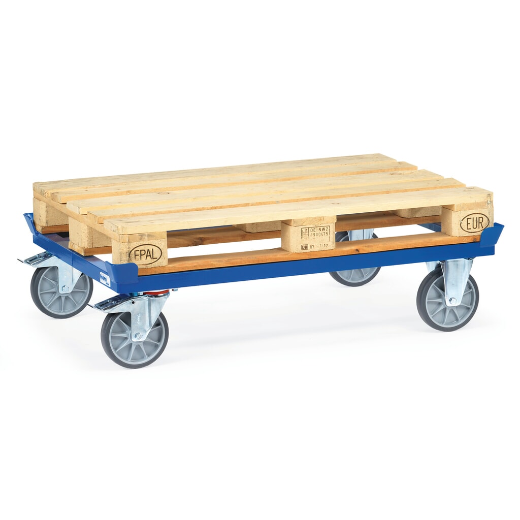 Číslo obrázku produktu 4: Přepravní podvozek fetra® se stohovacími rohy, nosnost 750 kg, pro palety 1000 x 800 mm, pneumatiky TPE