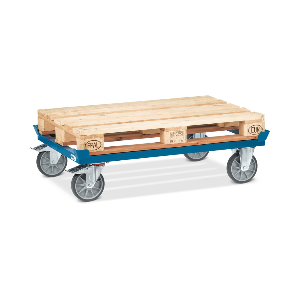 Přepravní podvozek fetra® se stohovacími rohy, nosnost 750 kg, pro palety 1000 x 800 mm, pneumatiky TPE Číslo obrázku produktu 5: Přepravní podvozek fetra® se stohovacími rohy, nosnost 750 kg, pro palety 1000 x 800 mm, pneumatiky TPE