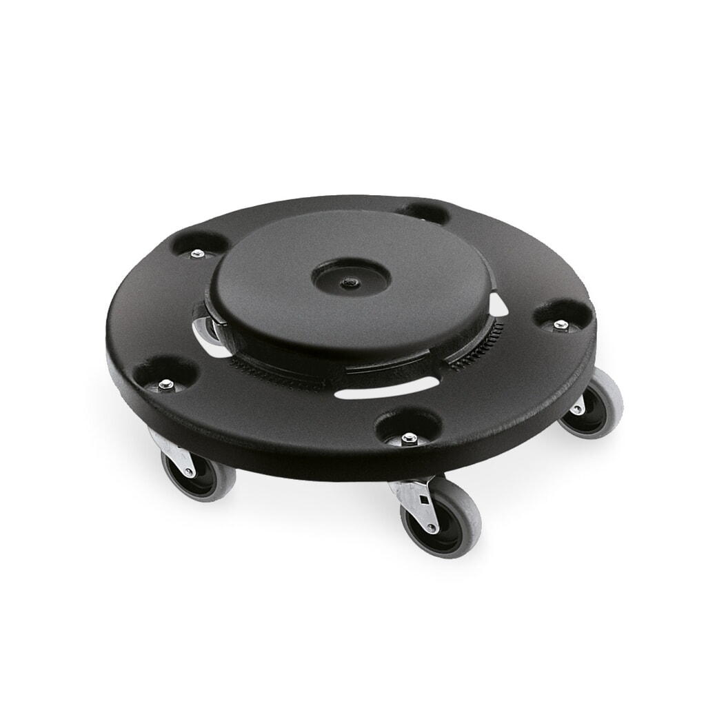 Číslo obrázku produktu 1: Podvozek univerzálního kontejneru Rubbermaid®, bajonetový uzávěr, kulatý, 76-208 litrů