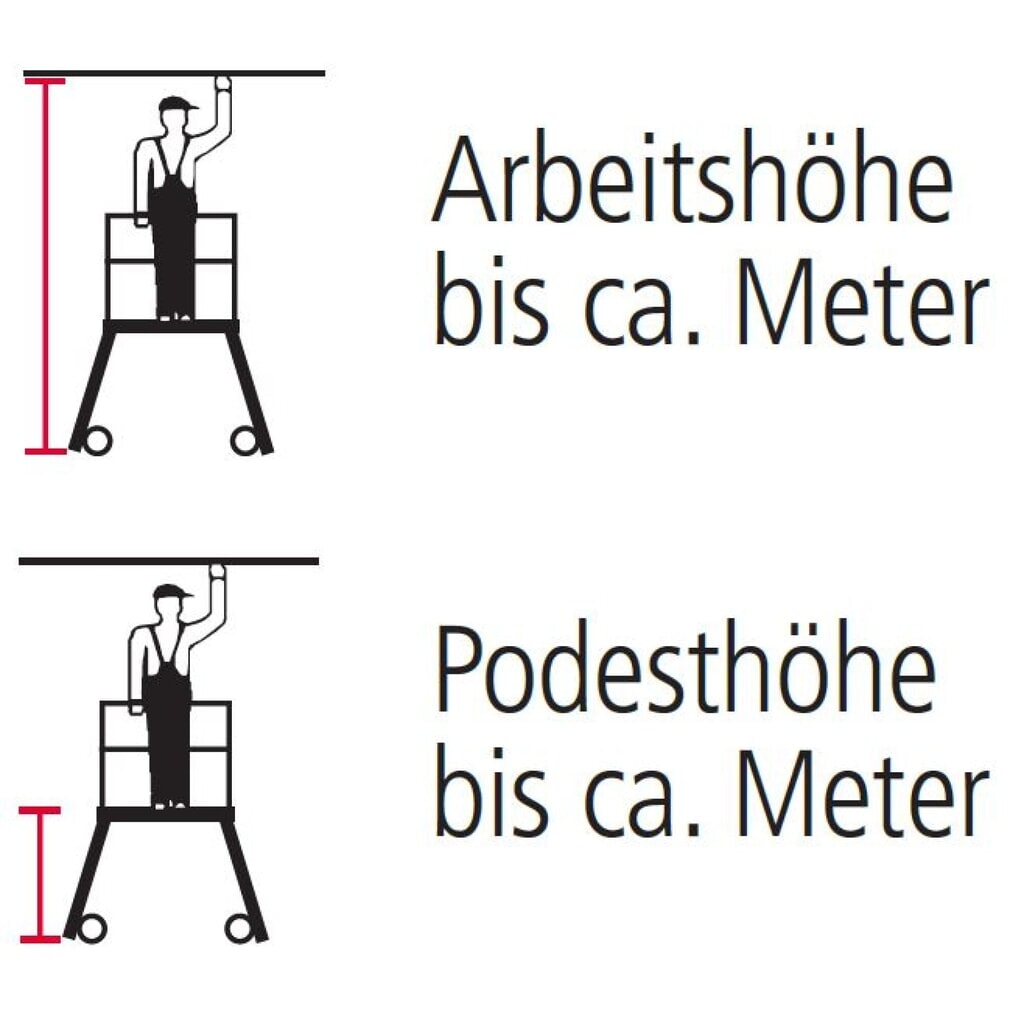 Schody s plošinou KRAUSE®, oboustranné, pojízdné, výška při postavení 0,70 m Číslo obrázku produktu 4: Schody s plošinou KRAUSE®, oboustranné, pojízdné, výška při postavení 0,70 m