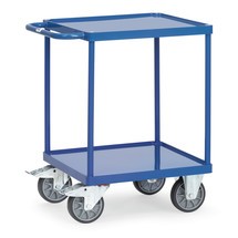 Číslo obrázku produktu 1: Pojízdný montážní stolek fetra® s&nbsp;vanami z&nbsp;ocelového plechu, ložná plocha 600 x 600&nbsp;mm
