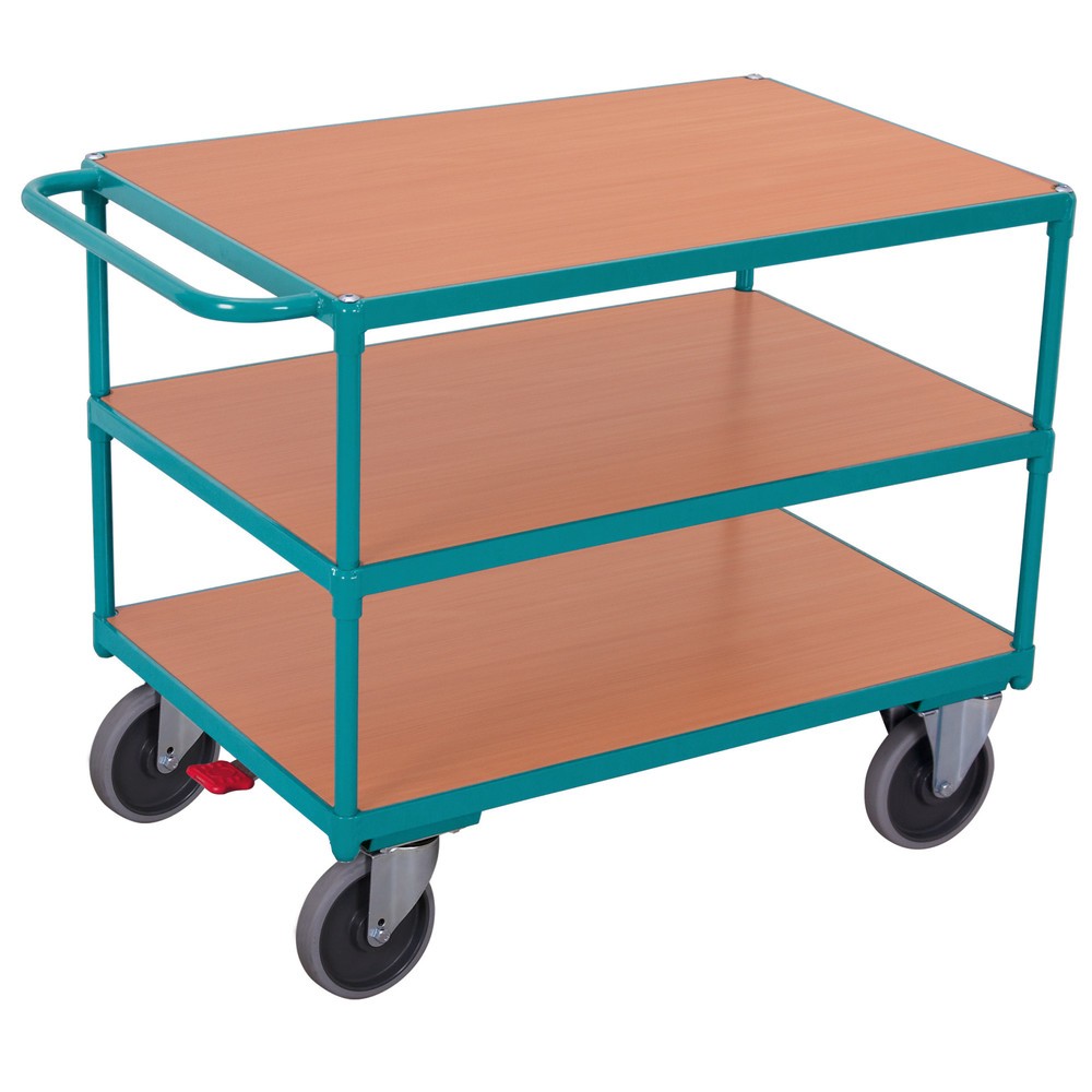 Číslo obrázku produktu 1: Pojízdný stolek Ameise®, vodorovné madlo, 3 patra à 1000 x 700 mm, nosnost 500 kg