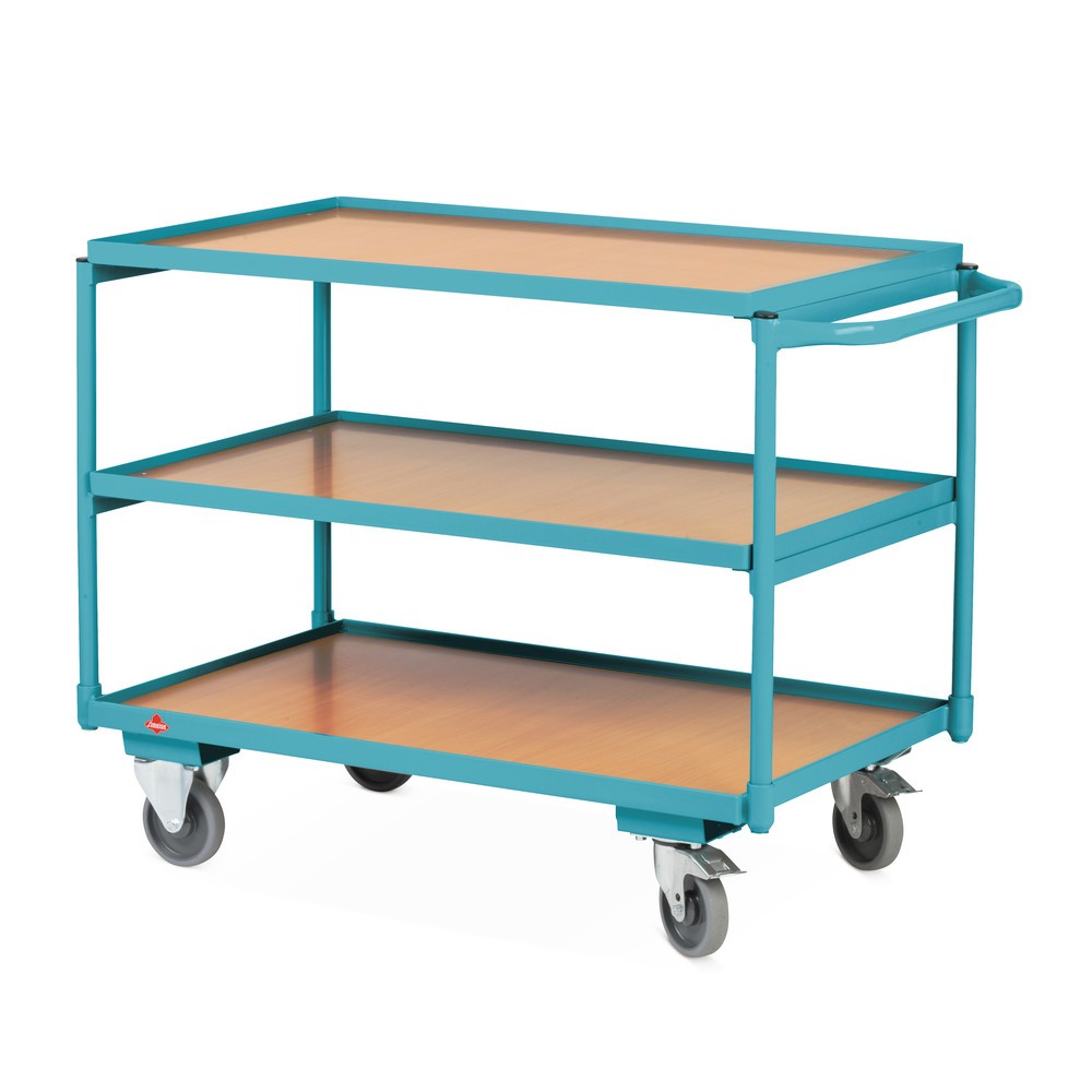 Číslo obrázku produktu 3: Pojízdný stolek Ameise®, vodorovné madlo, 3 patra à 1000 x 600 mm, nosnost 250 kg