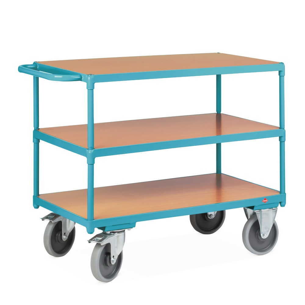 Číslo obrázku produktu 3: Pojízdný stolek Ameise®, vodorovné madlo, 3 patra à 1000 x 700 mm, nosnost 500 kg
