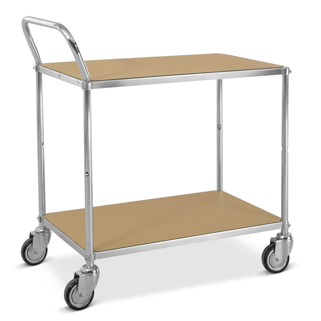Pojízdný stolek ESD Kongamek, 1 oblouk, 2 police à 760 x 440 mm Obrázek produktu: Pojízdný stolek ESD Kongamek, 1 oblouk, 2 police à 760 x 440 mm