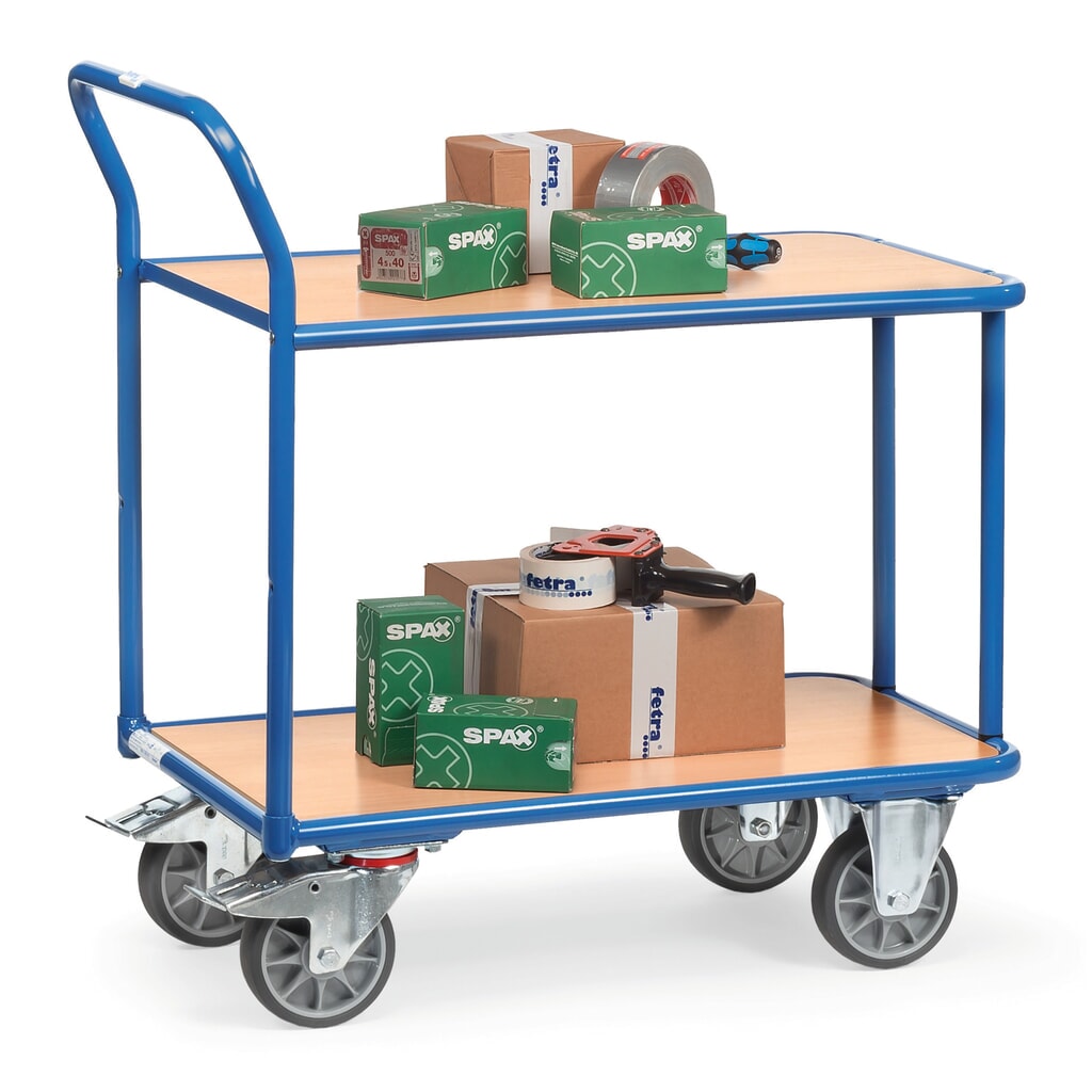 Číslo obrázku produktu 2: Pojízdný stolek fetra®, nosnost 400 kg, 2 patra à 1 000 x 700 mm