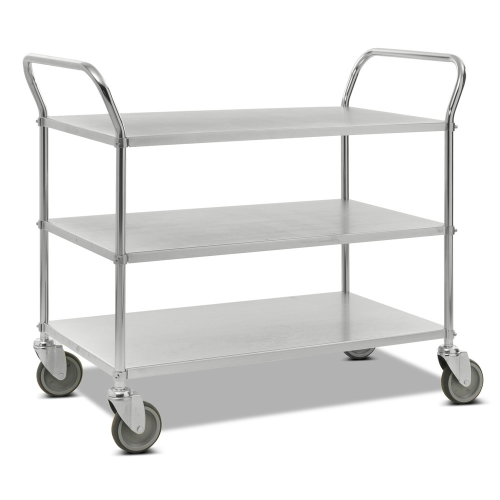 Obrázek produktu: Pojízdný stolek, kompletně pozinkovaný, svislé madlo, 3 patra à 900 x 540 mm