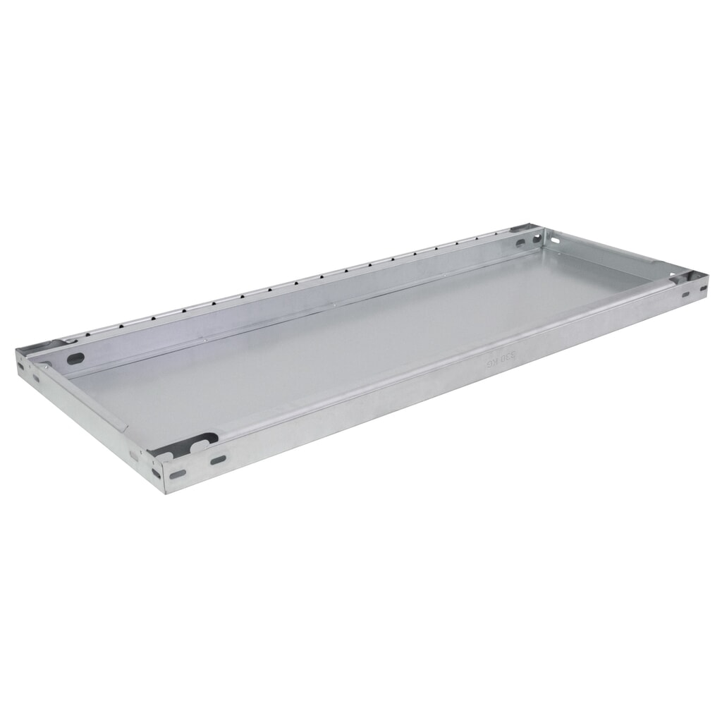 Police, pozinkovaná, pro policový regál SCHULTE, montáž zasouváním, nosnost police 330 kg, ŠxH 1000 x 300 mm Číslo obrázku produktu 2: Police, pozinkovaná, pro policový regál SCHULTE, montáž zasouváním, nosnost police 330 kg, ŠxH 1000 x 300 mm