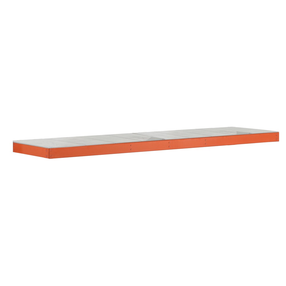 Obrázek produktu: Police pro široký regál SCHULTE, s ocelovými panely, š × h 1536 x 621 mm, oranžový