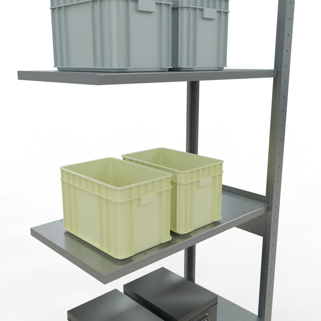 Policový regál SCHULTE, montáž zasouváním, přídavné pole, nosnost police 150 kg, pozinkovaný, VxŠxH 2500 x 750 x 400 mm Číslo obrázku produktu 3: Policový regál SCHULTE, montáž zasouváním, přídavné pole, nosnost police 150 kg, pozinkovaný, VxŠxH 2500 x 750 x 400 mm