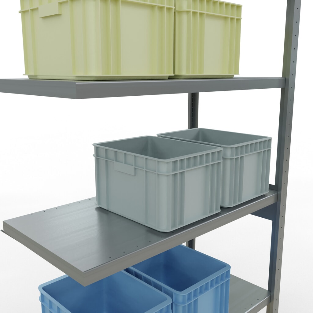 Policový regál SCHULTE, montáž zasouváním, přídavné pole, nosnost police 330 kg, pozinkovaný, VxŠxH 2500 x 1000 x 500 mm Číslo obrázku produktu 4: Policový regál SCHULTE, montáž zasouváním, přídavné pole, nosnost police 330 kg, pozinkovaný, VxŠxH 2500 x 1000 x 500 mm