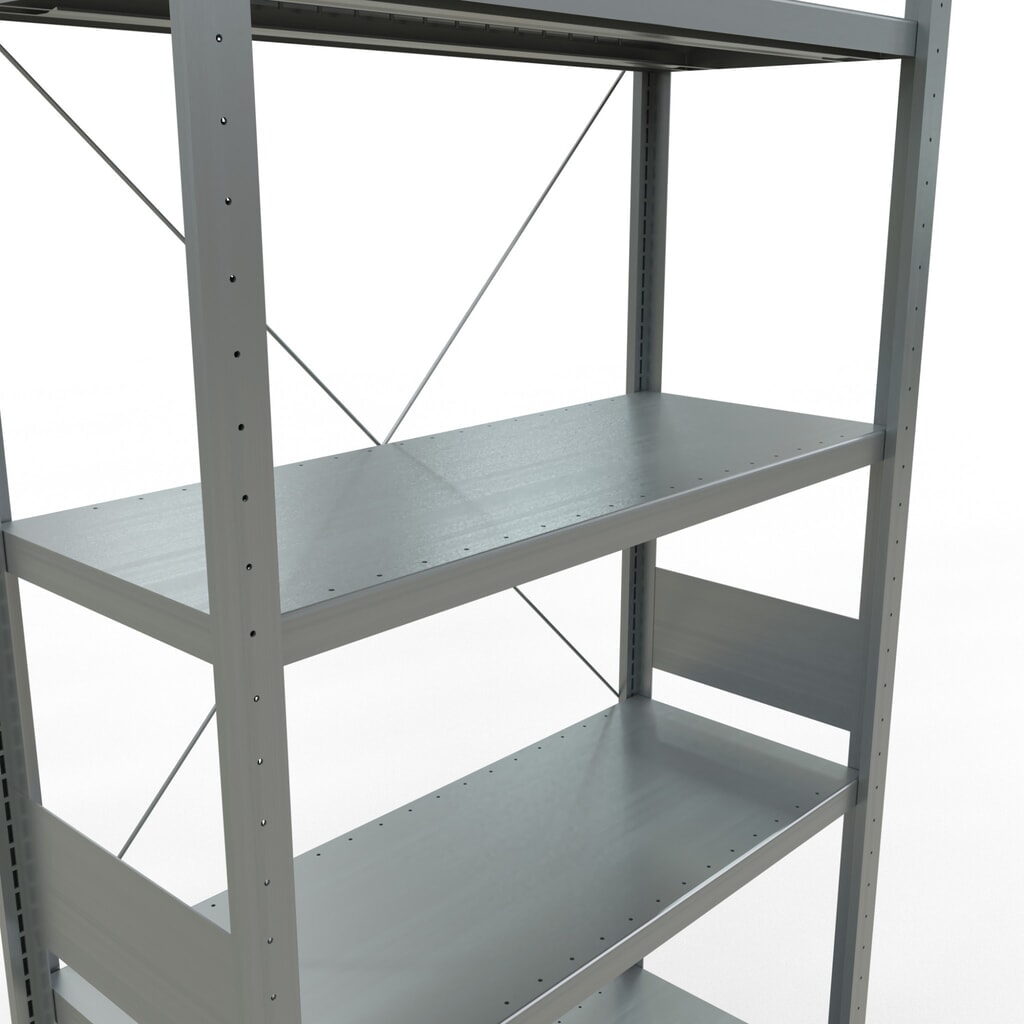 Policový regál SCHULTE, pozink, nosnost police 330 kg, VxŠxH 3000 x 1060 x 436 mm Číslo obrázku produktu 5: Policový regál SCHULTE, pozink, nosnost police 330 kg, VxŠxH 3000 x 1060 x 436 mm