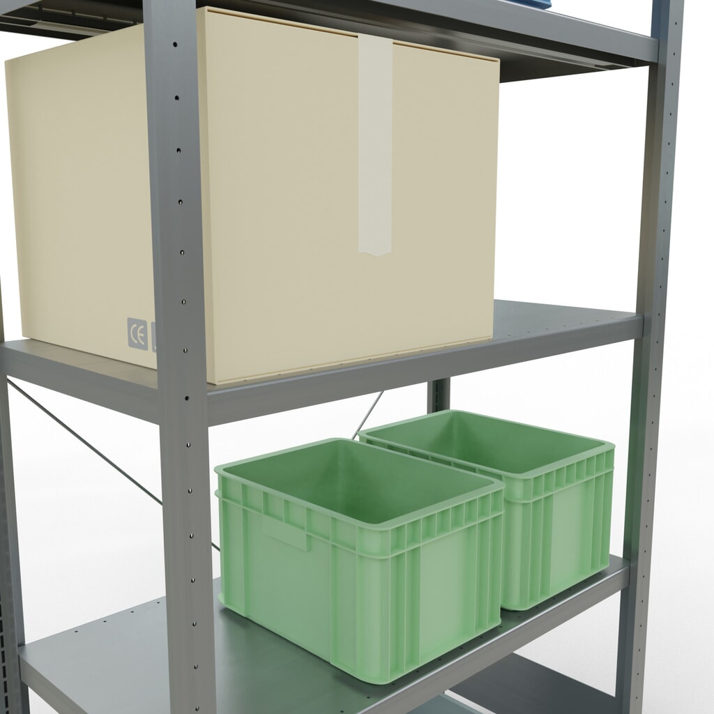 Číslo obrázku produktu 4: Policový regál SCHULTE, pozink, 5 polic z ocelového plechu, nosnost police 330 kg, VxŠxH 2000 x 1060 x 536 mm