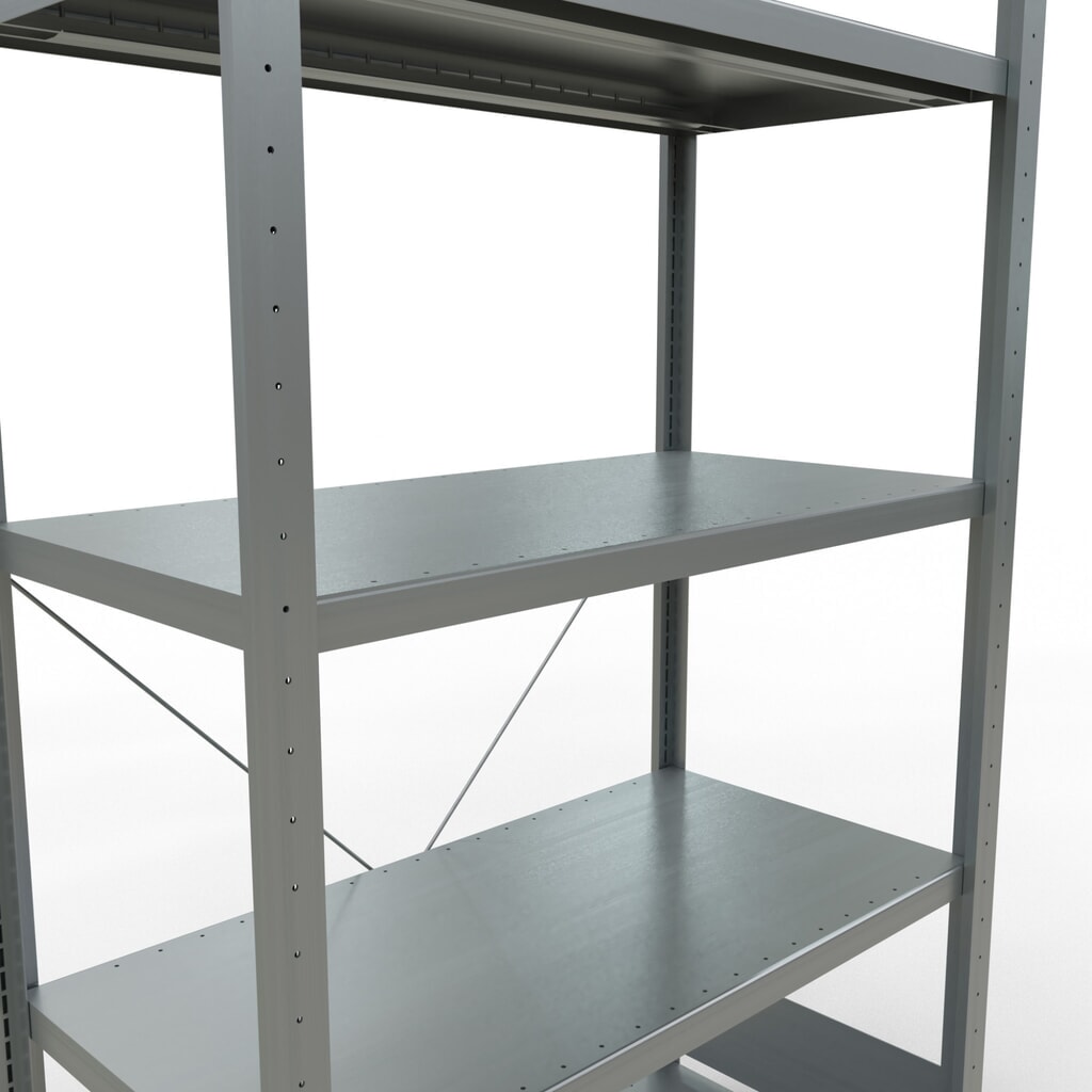 Číslo obrázku produktu 5: Policový regál SCHULTE, pozink, 5 polic z ocelového plechu, nosnost police 330 kg, VxŠxH 2000 x 1060 x 536 mm