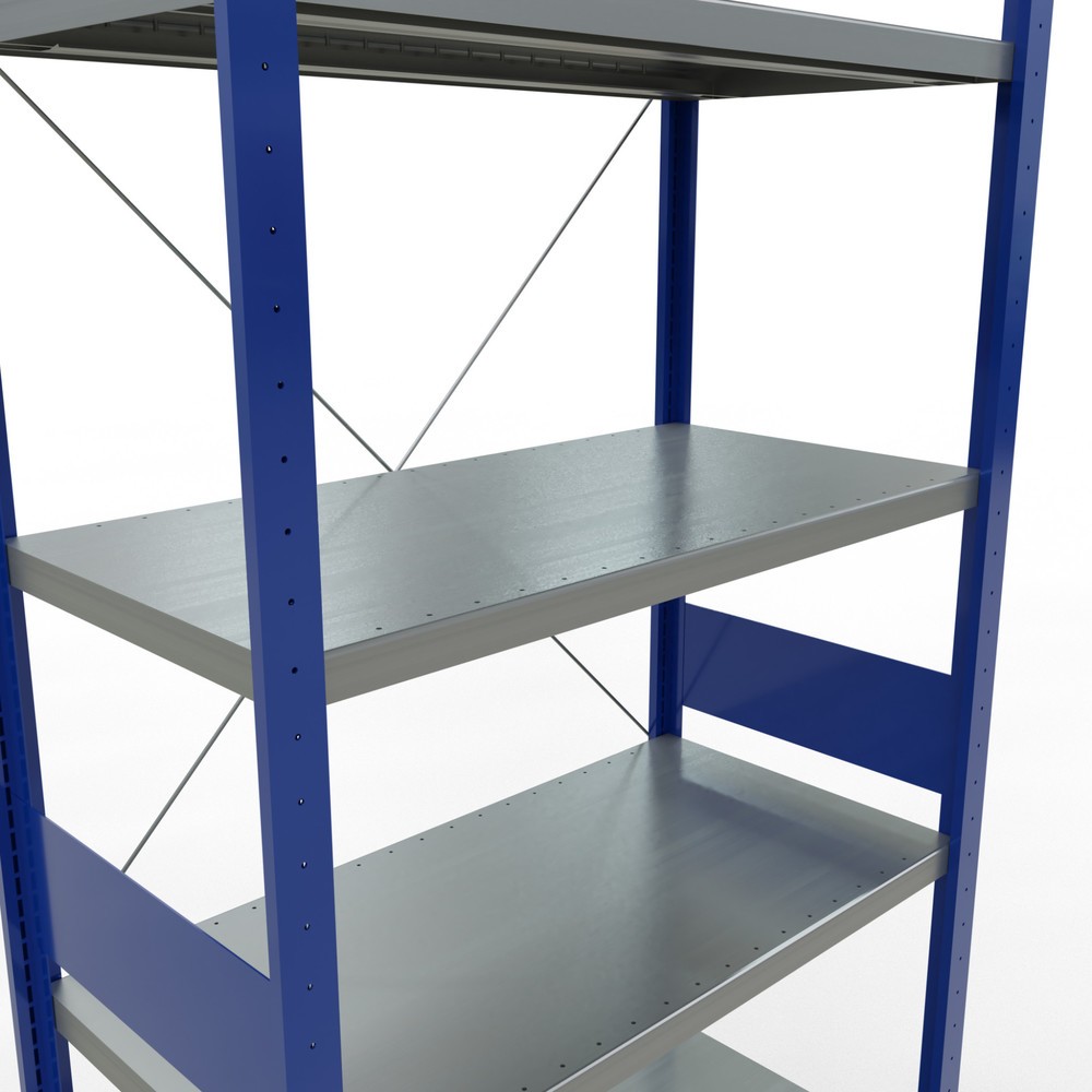 Číslo obrázku produktu 5: Policový regál SCHULTE, hořcová modř / pozink, nosnost police 330 kg, VxŠxH 3000 x 1 060 x 536 mm