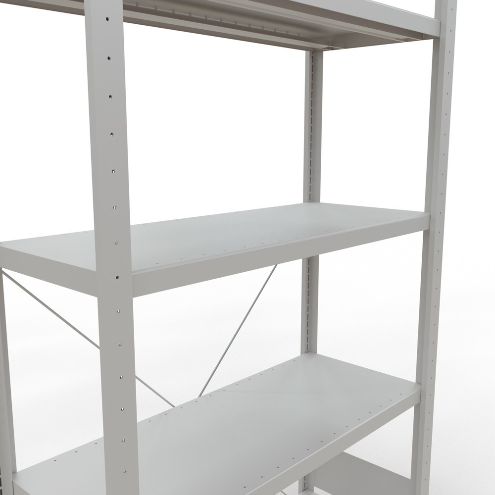 Číslo obrázku produktu 5: Policový regál SCHULTE, šeď světlá, 5 polic z ocelového plechu, nosnost police 330 kg, VxŠxH 2000 x 1 060 x 436 mm