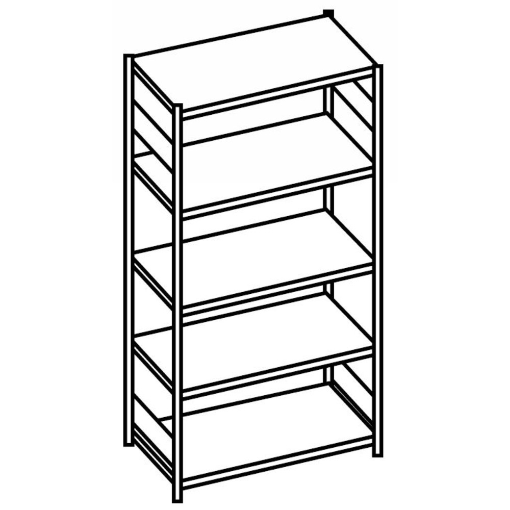 Číslo obrázku produktu 2: Policový regál, GF, s dřevotřískovými deskami, zatížení 300 kg, pozinkovaný, VxŠxH 2 000 x 1 000 x 500 mm