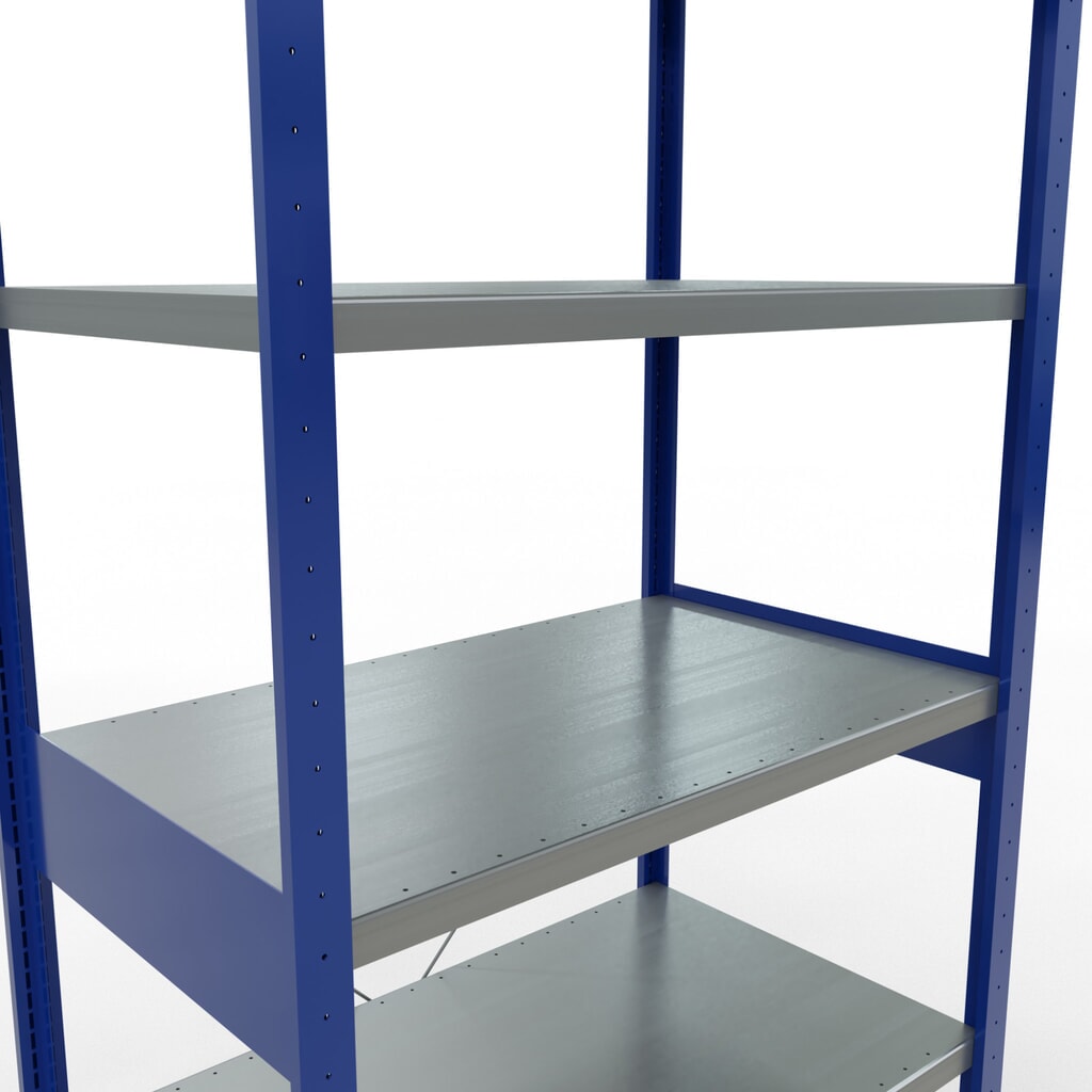 Policový regál SCHULTE, hořcová modř / pozink, nosnost police 330 kg, VxŠxH 2500 x 1 060 x 636 mm Číslo obrázku produktu 5: Policový regál SCHULTE, hořcová modř / pozink, nosnost police 330 kg, VxŠxH 2500 x 1 060 x 636 mm