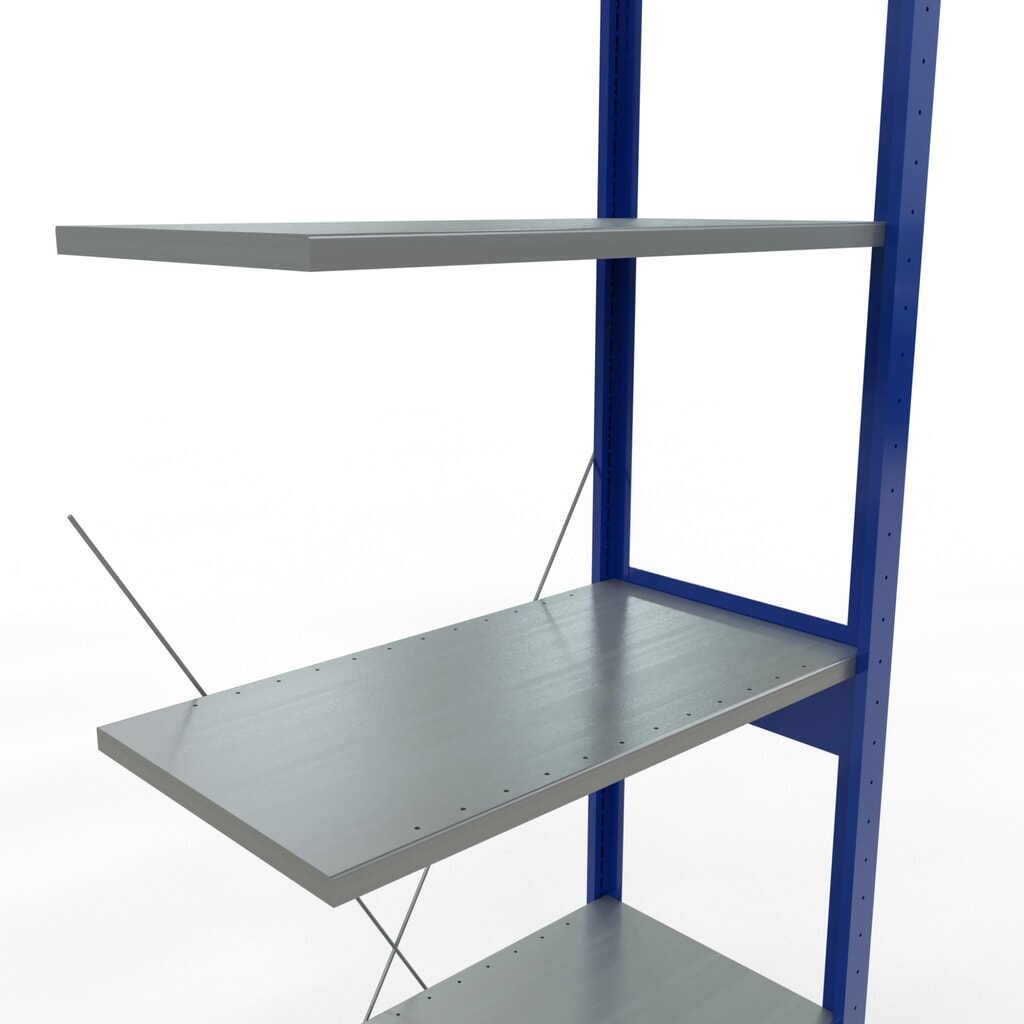 Policový regál SCHULTE, přídavné pole, hořcová modř/pozinkovaný, nosnost police 150 kg, VxŠxH 2500 x 750 x 400 mm Číslo obrázku produktu 5: Policový regál SCHULTE, přídavné pole, hořcová modř/pozinkovaný, nosnost police 150 kg, VxŠxH 2500 x 750 x 400 mm