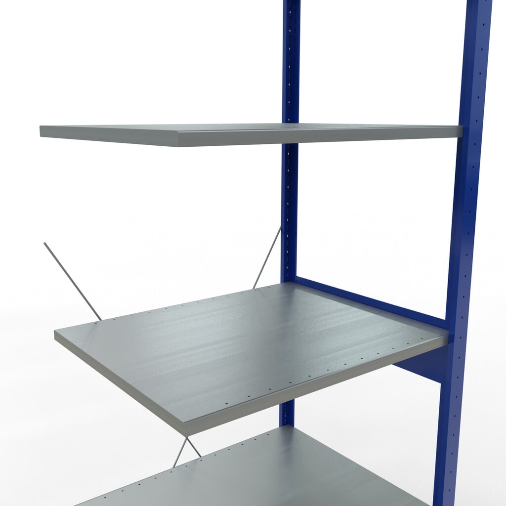 Policový regál SCHULTE, přídavné pole, hořcová modř/pozinkovaný, nosnost police 150 kg, VxŠxH 2500 x 750 x 600 mm Číslo obrázku produktu 5: Policový regál SCHULTE, přídavné pole, hořcová modř/pozinkovaný, nosnost police 150 kg, VxŠxH 2500 x 750 x 600 mm