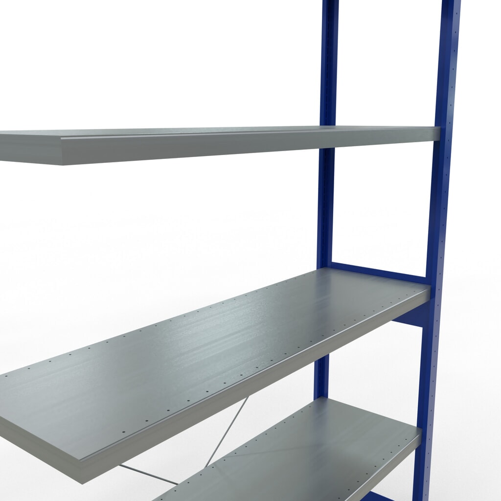 Číslo obrázku produktu 5: Policový regál SCHULTE, přídavné pole, hořcová modř/pozinkovaný, nosnost police 250 kg, VxŠxH 2500 x 1300 x 400 mm