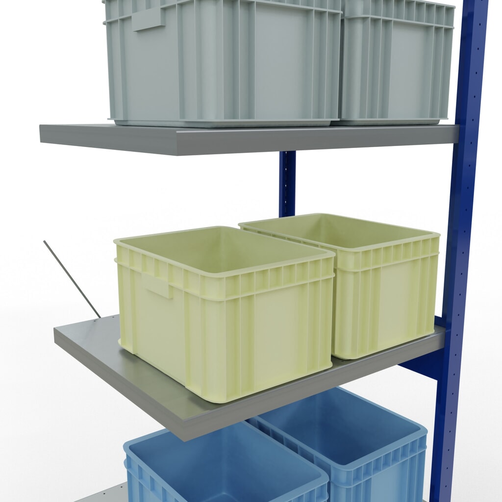 Policový regál SCHULTE, přídavné pole, hořcová modř/pozinkovaný, nosnost police 250 kg, VxŠxH 2500 x 750 x 600 mm Číslo obrázku produktu 4: Policový regál SCHULTE, přídavné pole, hořcová modř/pozinkovaný, nosnost police 250 kg, VxŠxH 2500 x 750 x 600 mm