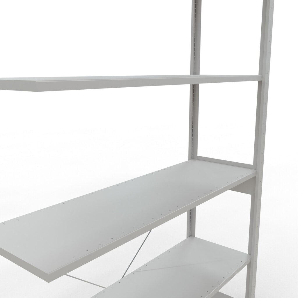 Číslo obrázku produktu 5: Policový regál SCHULTE, přídavné pole, nosnost police 150 kg, světlá šedá, VxŠxH 2500 x 1300 x 400 mm