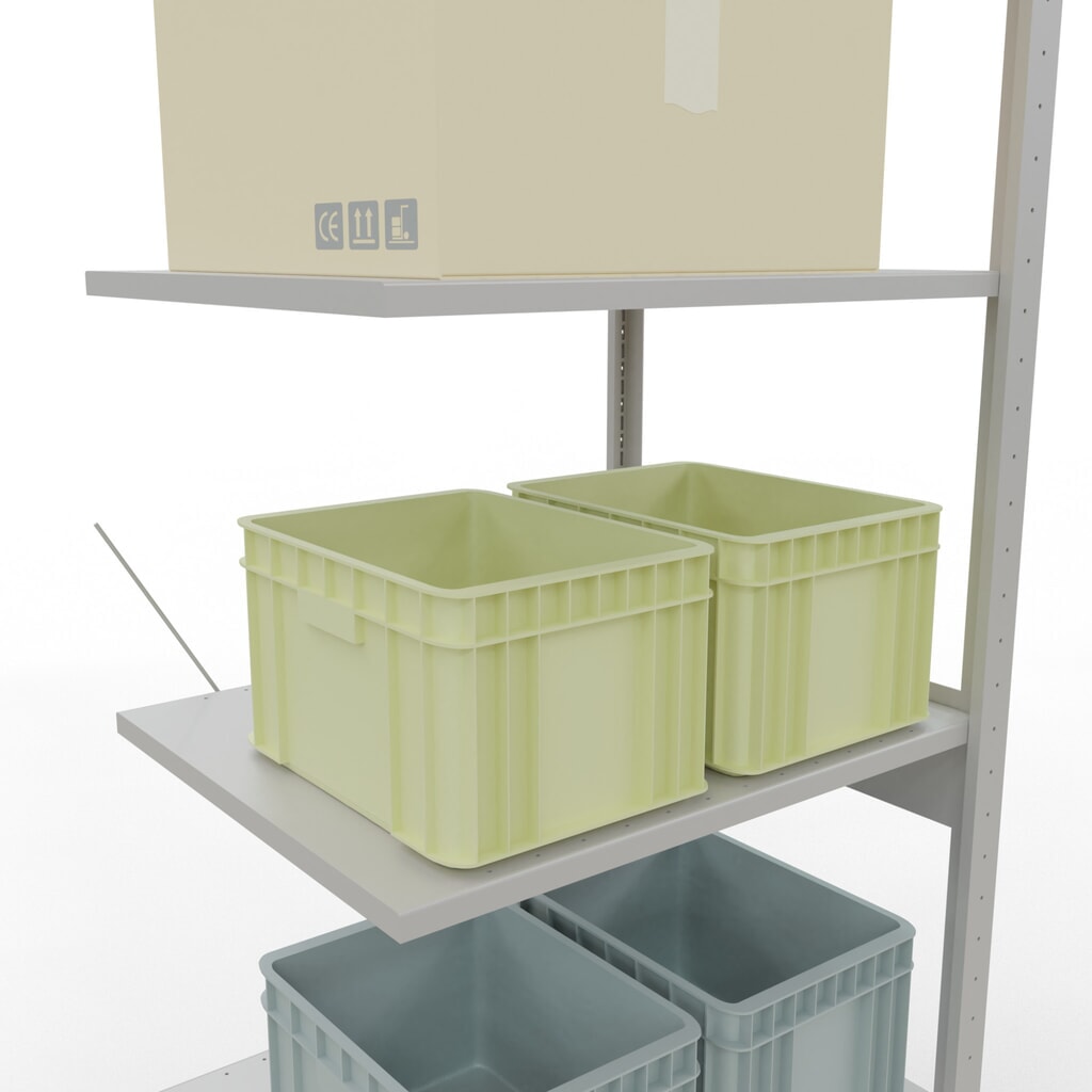 Číslo obrázku produktu 4: Policový regál SCHULTE, přídavné pole, nosnost police 150 kg, světle šedá, VxŠxH 2500 x 750 x 600 mm