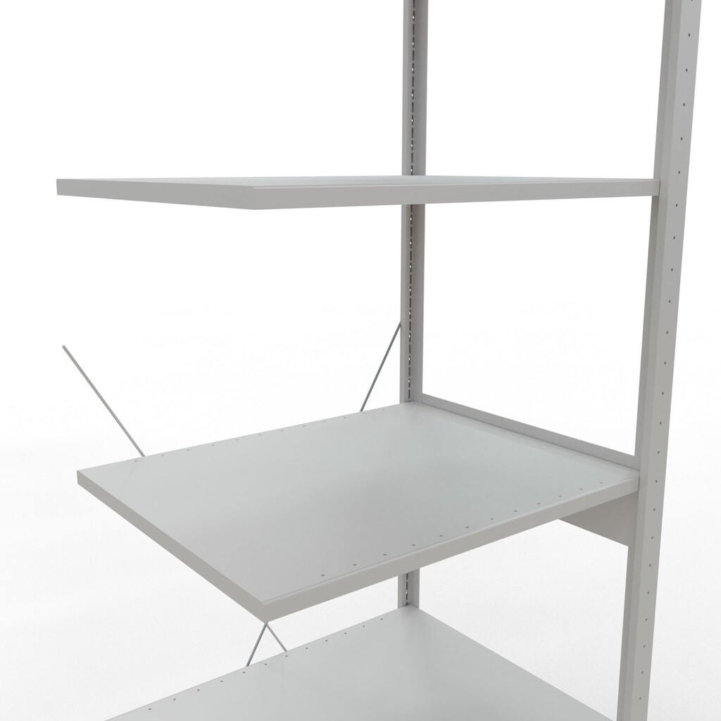 Číslo obrázku produktu 5: Policový regál SCHULTE, přídavné pole, nosnost police 150 kg, světle šedá, VxŠxH 2500 x 750 x 600 mm