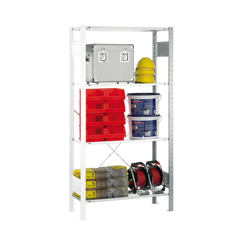 Číslo obrázku produktu 1: Policový regál SCHULTE, přídavné pole, nosnost police 150 kg, pozinkovaný, V×Š×H 2000 × 1000 × 400 mm