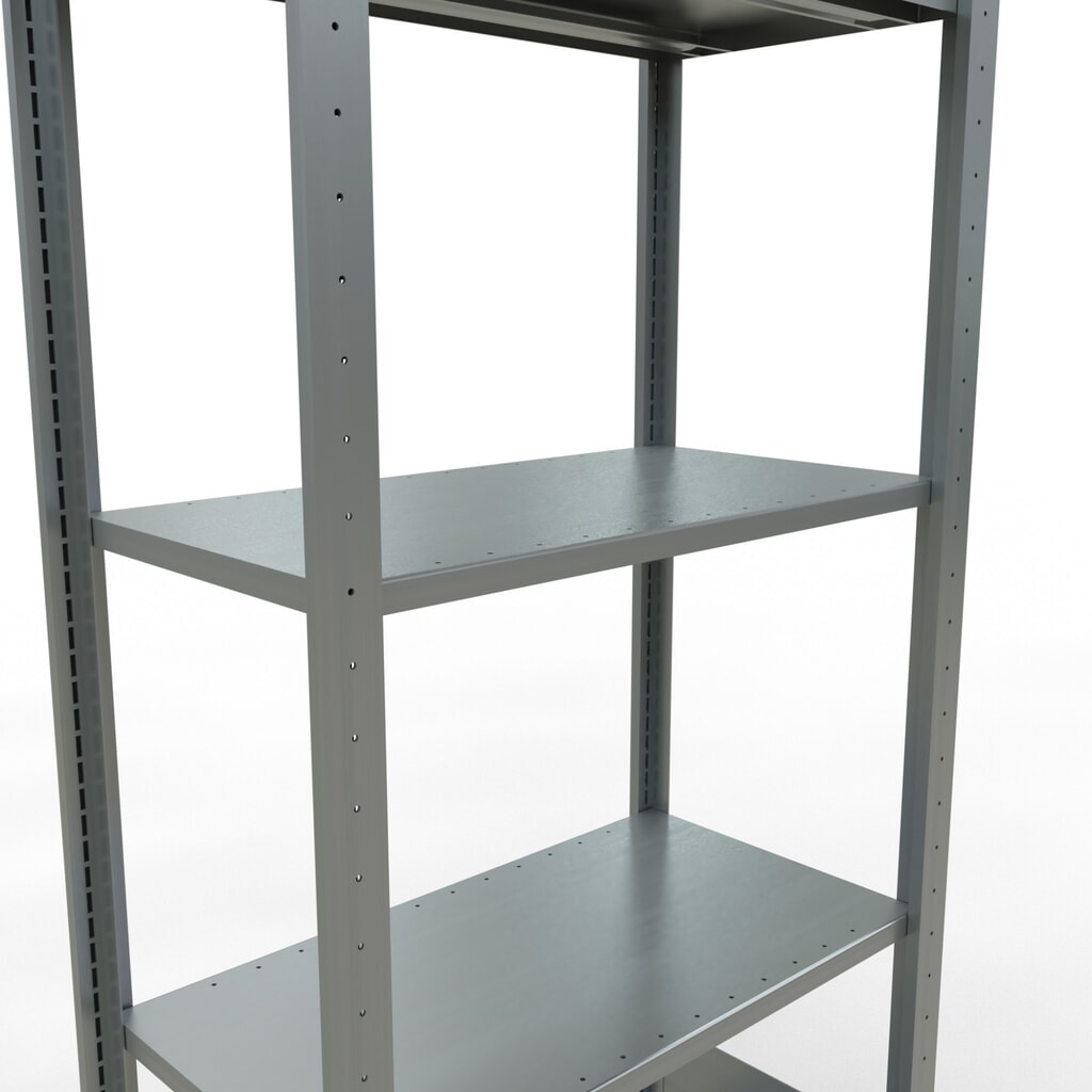 Číslo obrázku produktu 4: Policový regál SCHULTE, pozink, 5 polic z ocelového plechu, nosnost police 150 kg, VxŠxH 2000 x 810 x 436 mm