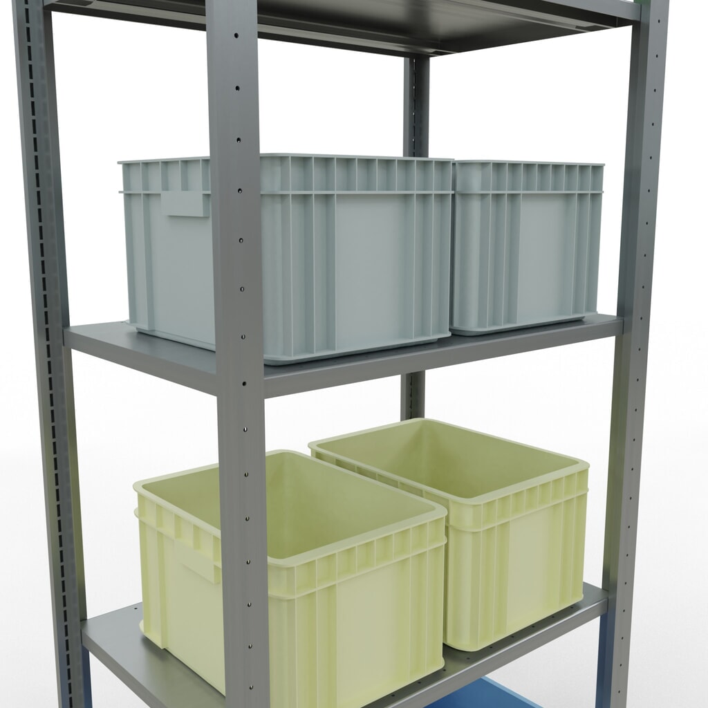 Číslo obrázku produktu 3: Policový regál SCHULTE, pozink, 5 polic z ocelového plechu, nosnost police 150 kg, VxŠxH 2000 x 810 x 536 mm